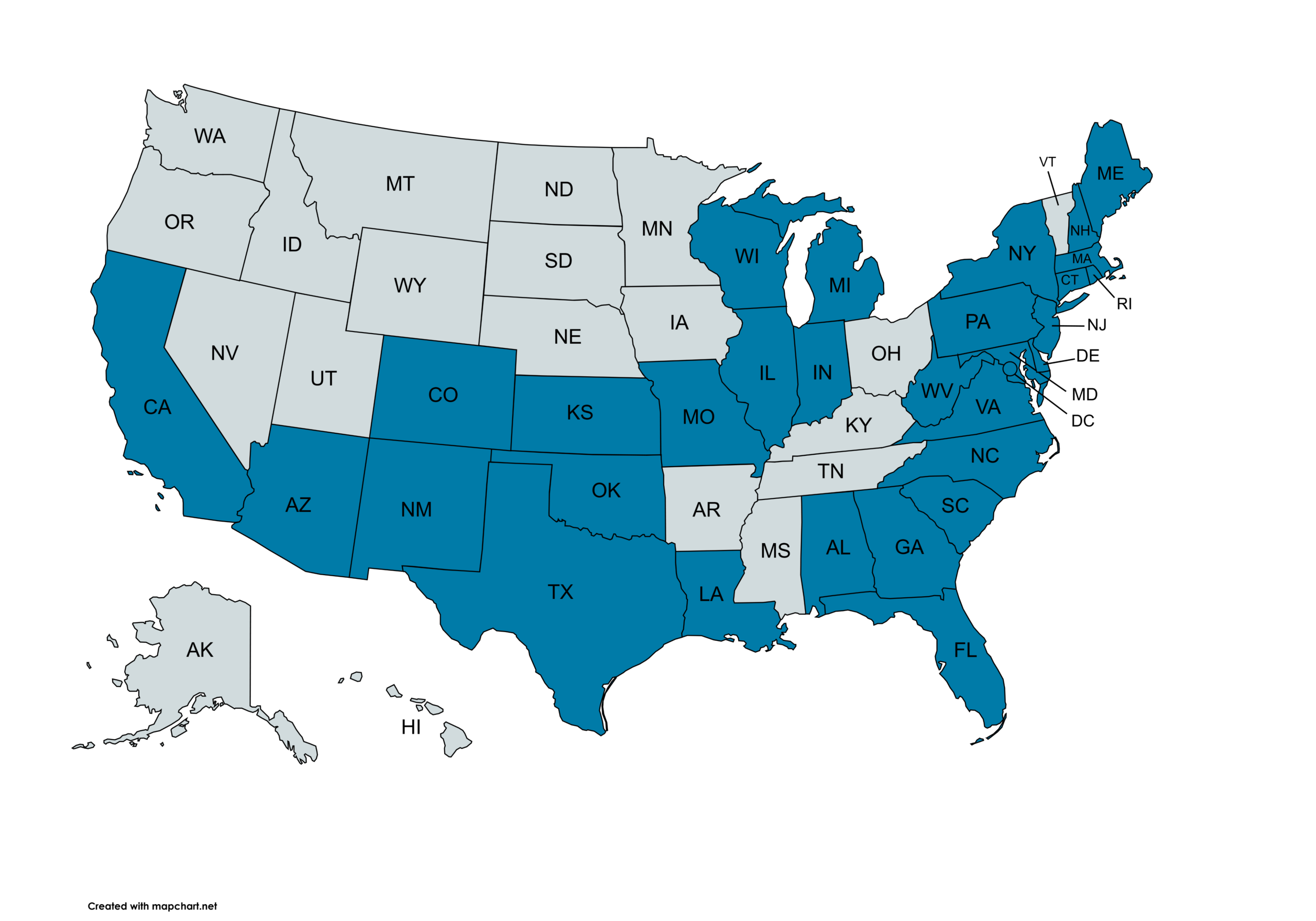 Property & Casualty Workers’ Compensation Map 0226 USA Map